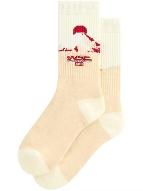 Kith x Columbia NSE Mountain Socks in Sandrift Embroidered Logo Sock FW25